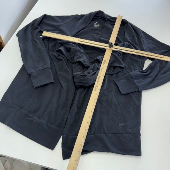 Nike Cardigan Womens Medium Black Dri Fit Twist Wrap Open Pockets - Picture 8 of 12